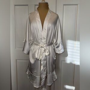 Elegant White Satin Robe